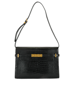 Medium Manhattan, Croc Embossed, Black,0921, B/DB, 2*